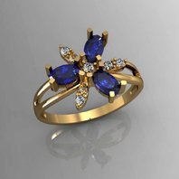 Помолвочное кольцо Д12027 из желтого золота, гладкое