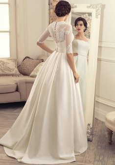 Свадебное платье M48260. С пышной юбкой, длинное со шлейфом.