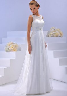 Свадебное платье M48276. В греческом стиле, длинное без шлейфа.