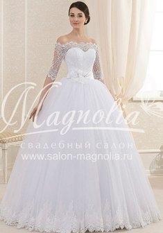 Свадебное платье M48305. С пышной юбкой, длинное без шлейфа.