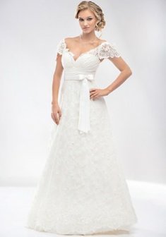 Свадебное платье M48310. А-силуэт, длинное без шлейфа.