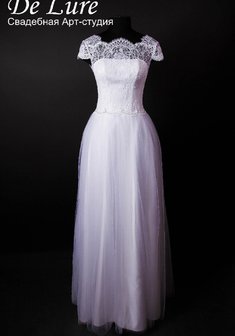 Свадебное платье D48546. С прямой юбкой, длинное без шлейфа.