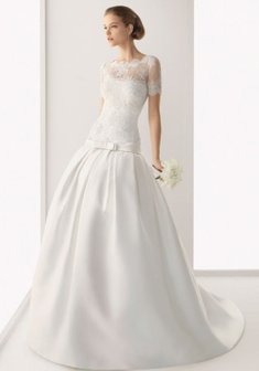 Свадебное платье D48566. А-силуэт, длинное со шлейфом.