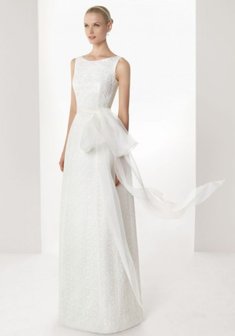 Свадебное платье D48573. С прямой юбкой, длинное без шлейфа.