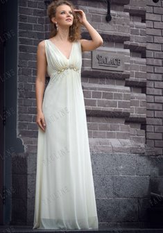 Свадебное платье I48596. В греческом стиле, длинное без шлейфа.