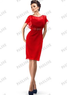 Вечернее платье I48645. С прямой юбкой, короткое без шлейфа.